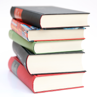 pile of library books