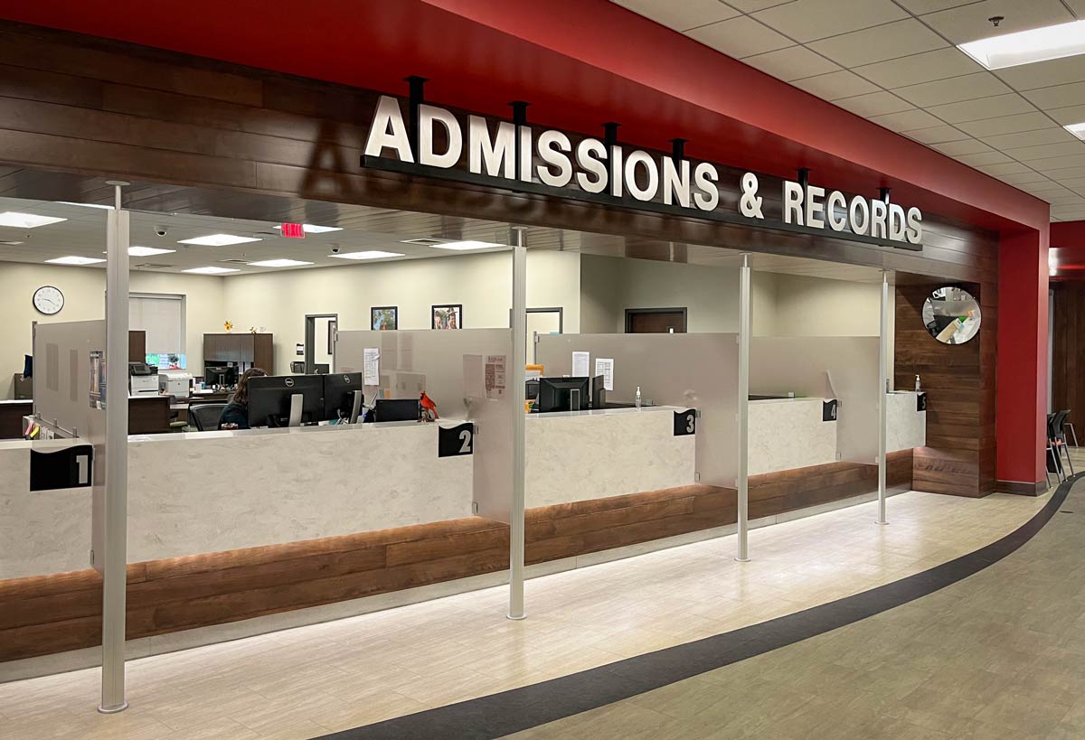 Admissions and Records office in the One Stop Center