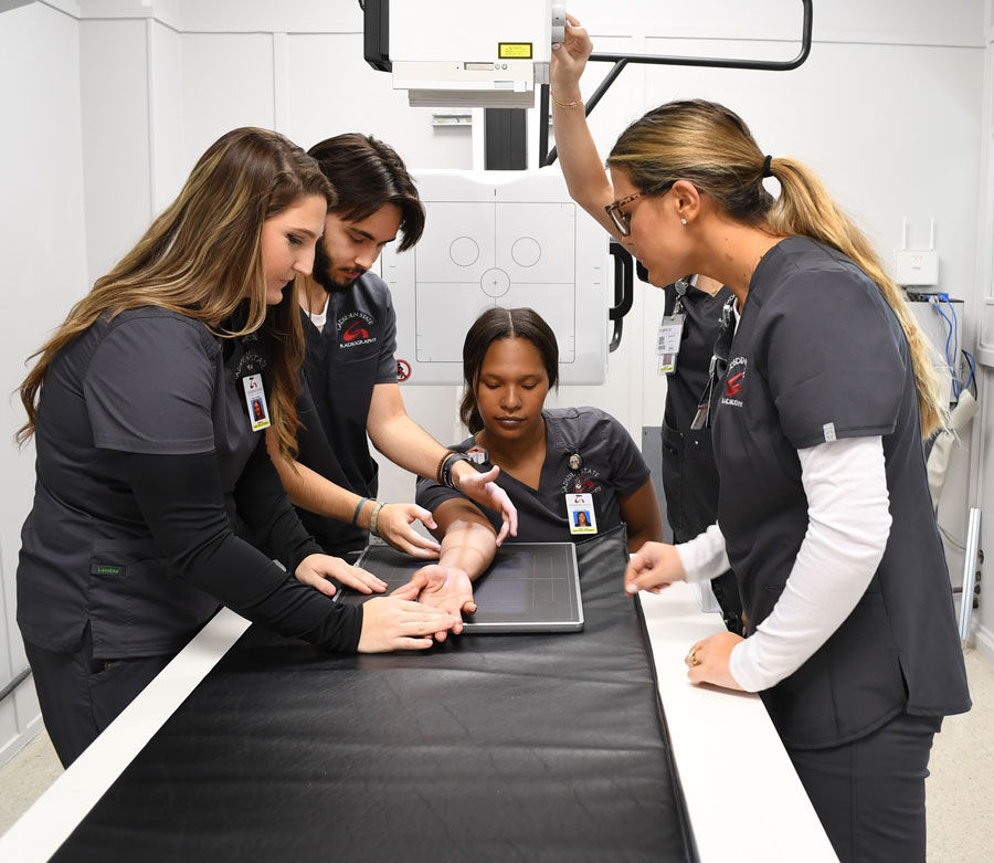 Radiography students in the lab