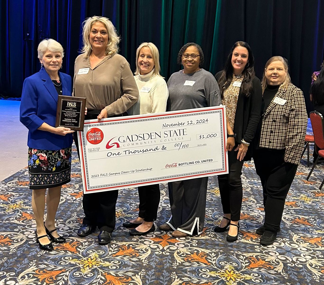 Gadsden State Employees attend the PALS Governor’s Awards Ceremony. From L to R: Dr. Kathy Murphy, president of Gadsden State, Lynn Patterson, Stacie Tucker, Theresa Miller, Randi Wright, Pam Johnson.