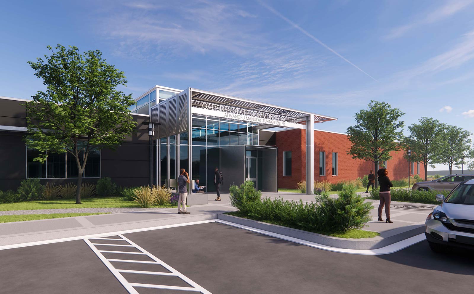 Artistic rendering of the Advancement Manufacturing Center