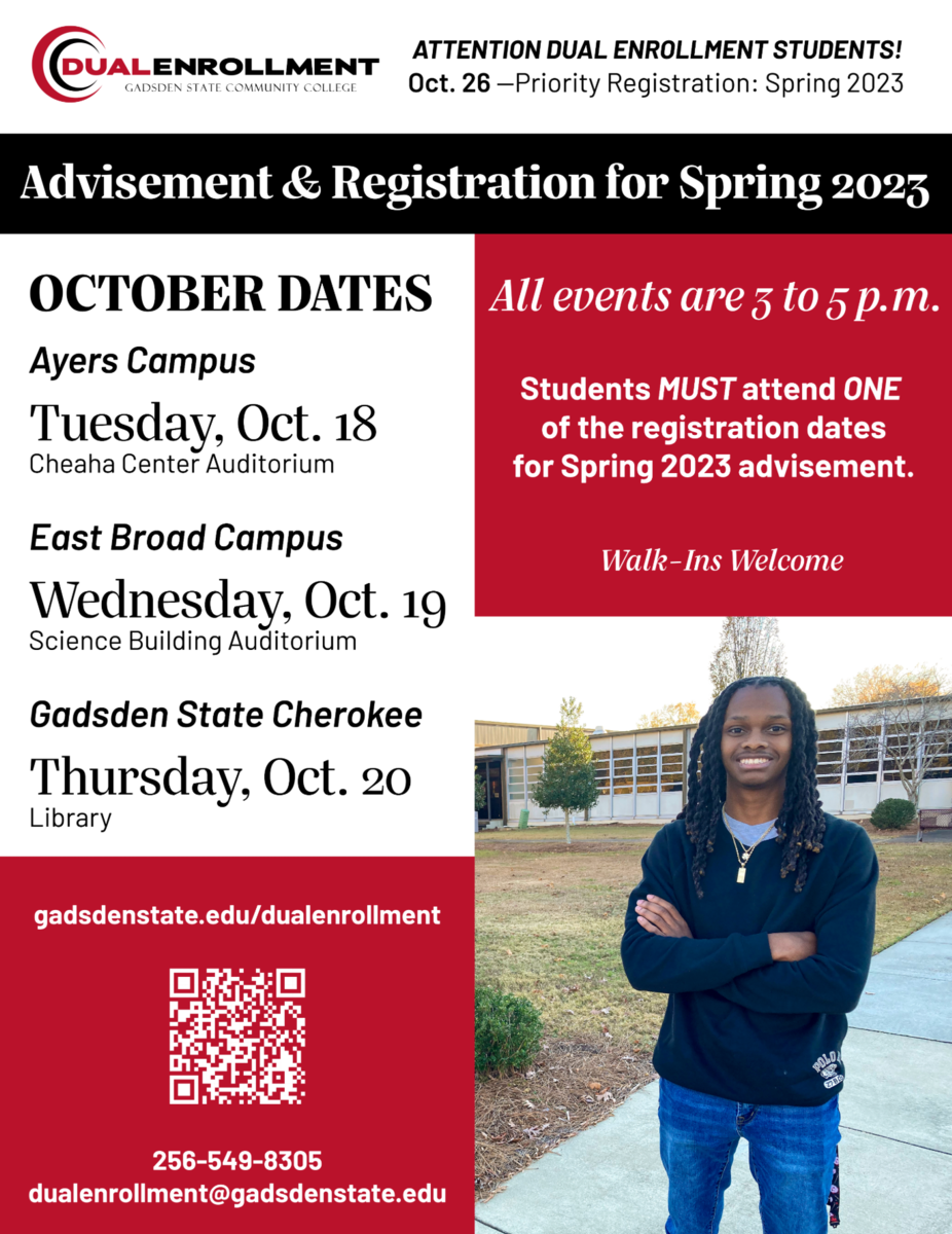 Spring 2023 Dual Enrollment Advisement flyer
