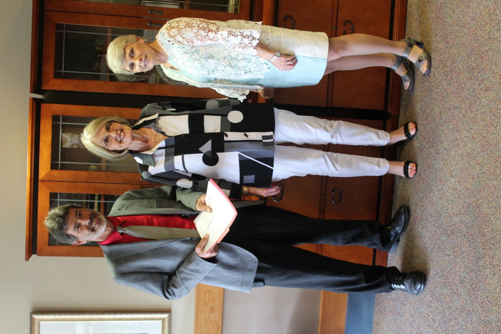 Dr. Kathy Murphy, right, president of Gadsden State, is pictured with Marie Whitaker and Kevin McFry, dean of Financial and Administrative Services