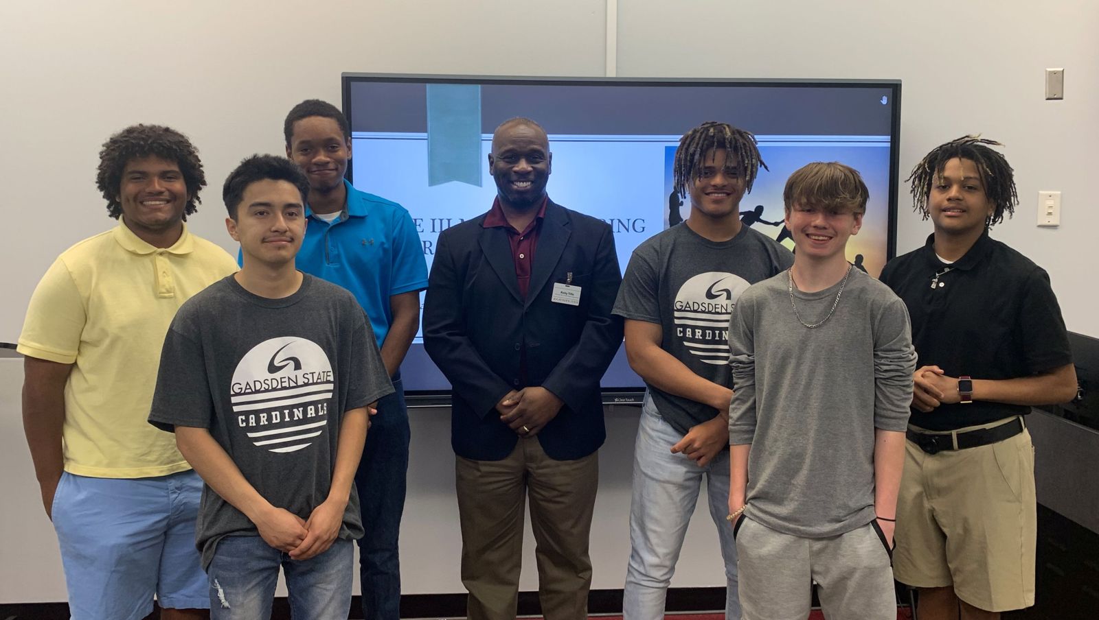 Program Advisor and Campus Director Ricky Tillis, middle, is pictured with an invited guest and five of the seven Etowah High School students who completed the Title III Mentoring Program. Pictured are, front from left, Victor Hernandez and Dakota Gilliam (guest); back from left, Drayton Gross, Marquan Mahome, D’Anthony Hale and Jatory Barnett. Not pictured are Jaleel Penn and Michael Tecero.